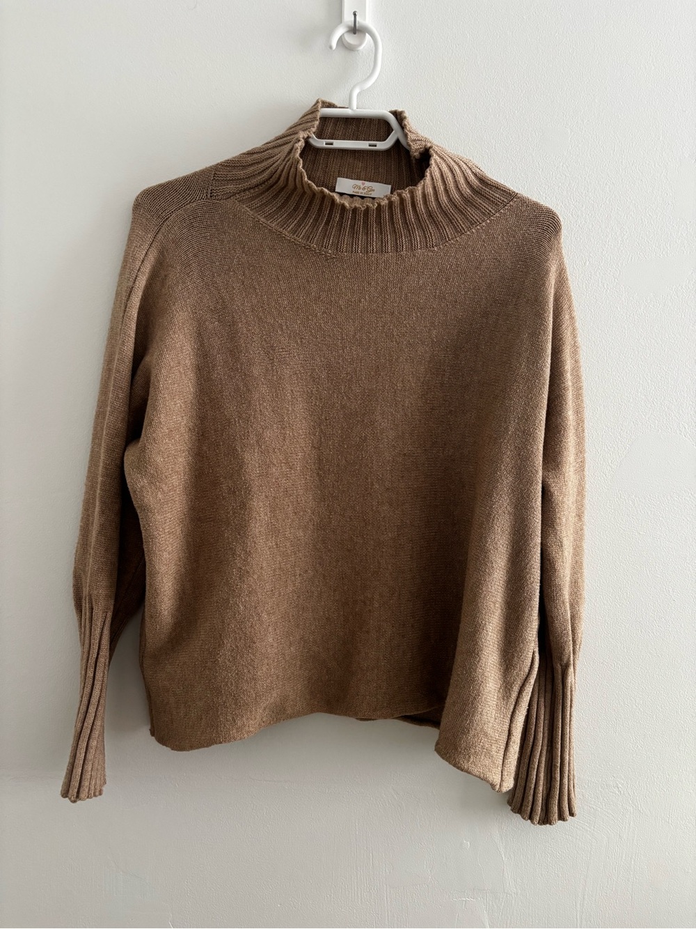 Italian Brown cropped Cowl Neck Sweater